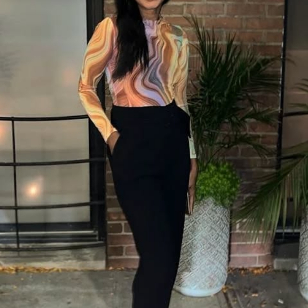 Swirl Pattern Mesh Bodysuit